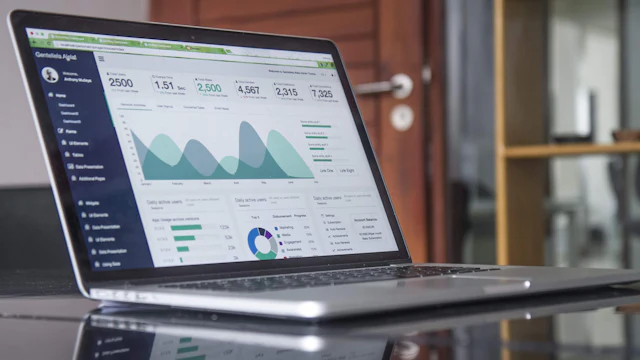 Laptop showing website analytics