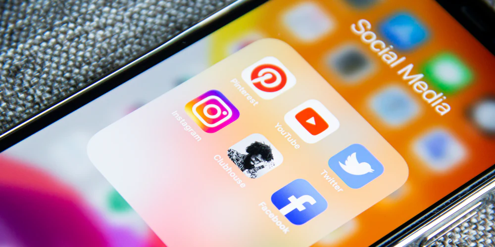 Social media apps on a smartphone screen