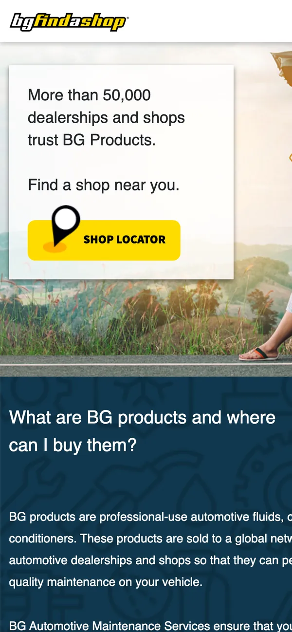 BG Find a Shop on mobile
